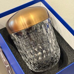 RARE FIND | HERMES BNIB SAINT LOUIS CRYSTAL Folia Mini Portable Lamp, Bronze